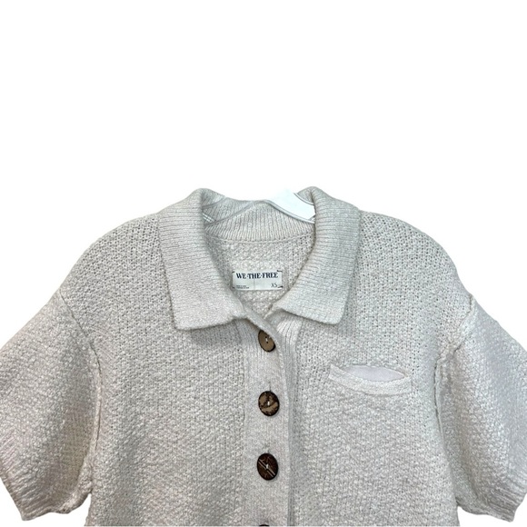 Free People, NWT We The Free ‘Molli’ Knit Sweater Shirt, Buttons, Ivory X-Small - Picture 5 of 16